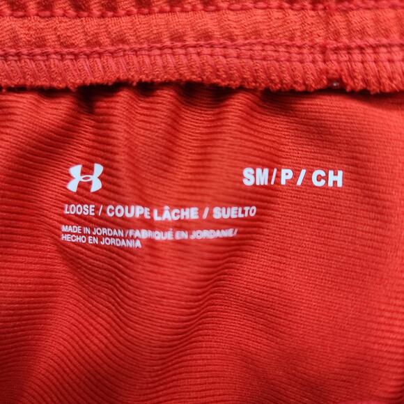 NEW Under Armour Pants Womens S Red White UA Knit Warm Up Team Zip Ankle Gym - Picture 8 of 16